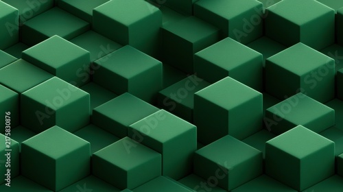 This design features a surface made of soft green cubes arranged in a clean pattern that offers ample copy space for various needs.