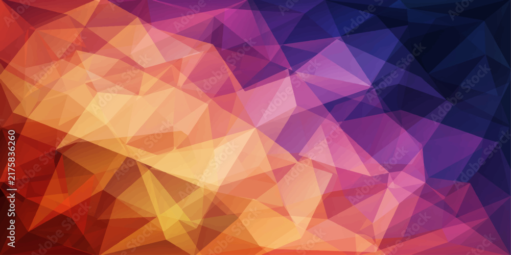 Obraz premium Abstract Colorful Geometric Triangle Background with Vibrant Pink and Purple Polygonal Shapes, Modern Vector Pattern, Mosaic Texture, and Decorative Wallpaper Design