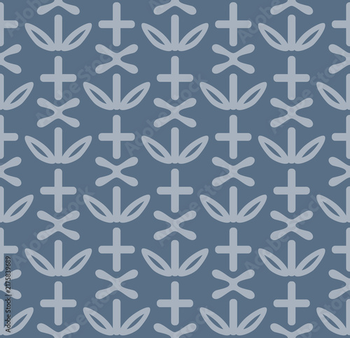 Japanese Flower Motif Stripe Vector Seamless Pattern