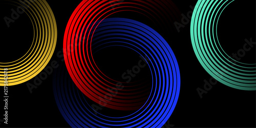 Line circles pattern. Futuristic abstract background for creative graphic design. Vector illustration.