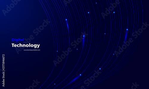 Abstract blue lines background. Dynamic futuristic background, data network digital high-tech innovation, corporate business presentation.