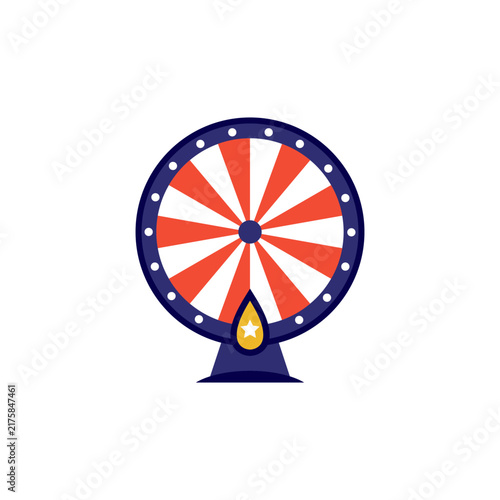 Wheel of Fortune Spin Icon Vector Isolated for Casino, Game UI, and Lucky Draw
