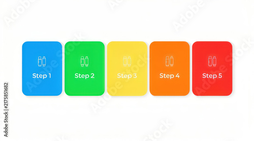 Five colorful steps infographic process diagram