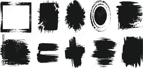 Canvas Print Grunge brush strokes and smudges for creative design