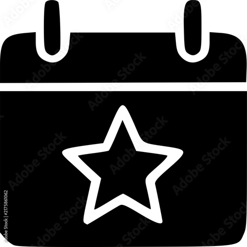 Favorite Event Calendar Star Booking Outline Icon
