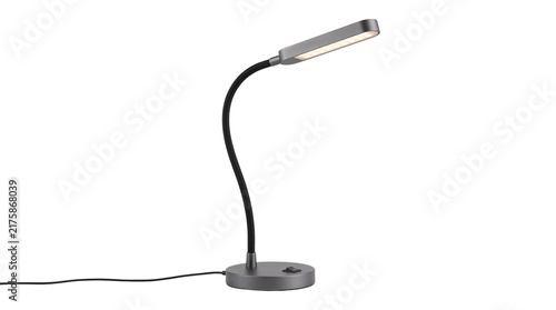 Foto Modern LED desk lamp with flexible gooseneck, adjustable silver reading light fo