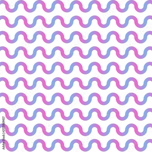 Seamless Pink and Blue Gradient Wave Line Pattern Background