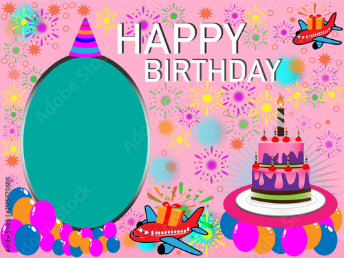 Birthday greeting card vector. Suitable for use as a background, invitation, or greeting card.