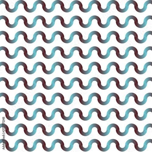 Seamless Cyan and Burgundy Gradient Wave Line Pattern Background