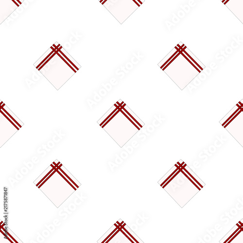 hand drawn simple geometric white square shapes with red plaid pattern corner detail seamless pattern