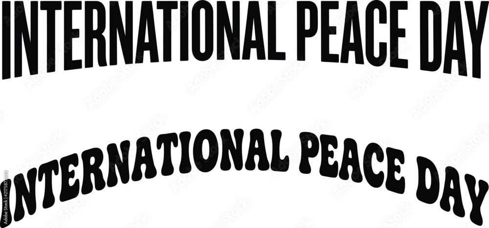 Obraz premium International Peace Day Arched Retro Groovy and Condensed Font Vector Typography Bundle