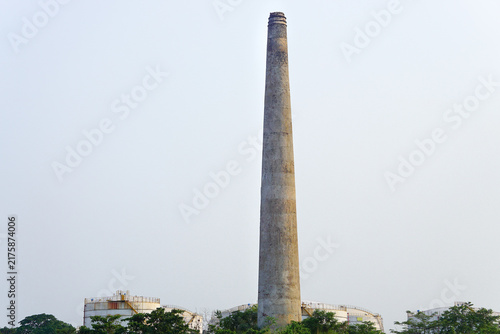 Kiln chimney of a brick manufacturing plant 