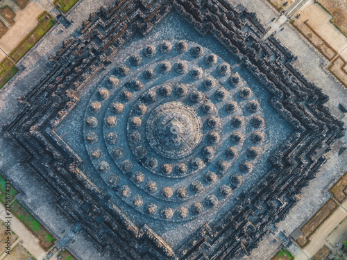 Bild auf Leinwand Aerial view of Borobudur Temple in Yogyakarta, Java, Indonesia at sunrise