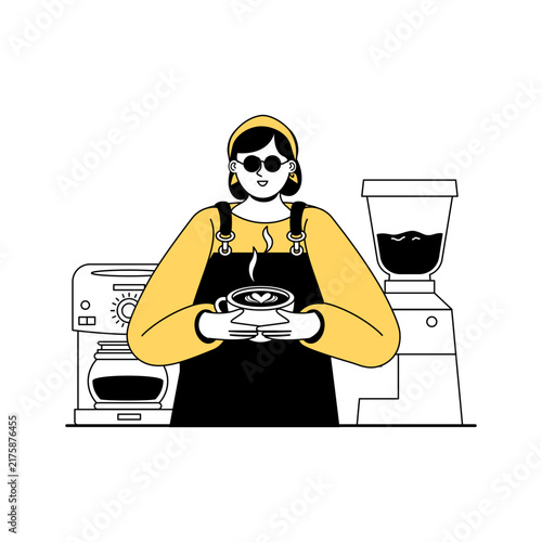 Cafe Handdrawn Outline Concept