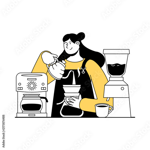 Cafe Handdrawn Outline Concept