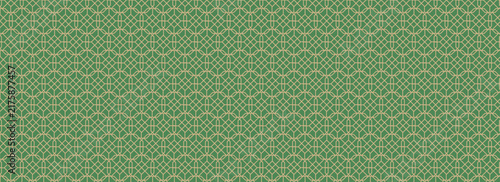 geometric seamless repeating pattern of small, light mint green palm leaf or fan motifs arranged in neat, overlapping horizontal rows.Traditional Korean Pine Leaf Pattern ilustration