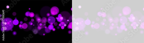Canvastavla A cluster of vibrant purple bokeh lights scattered horizontally