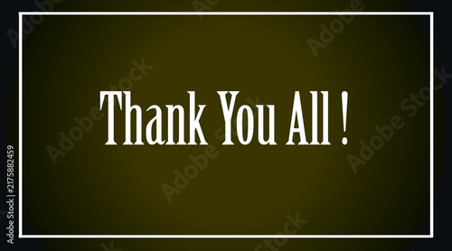 Foto Thank you all motivational and encouraging text with dark green color background