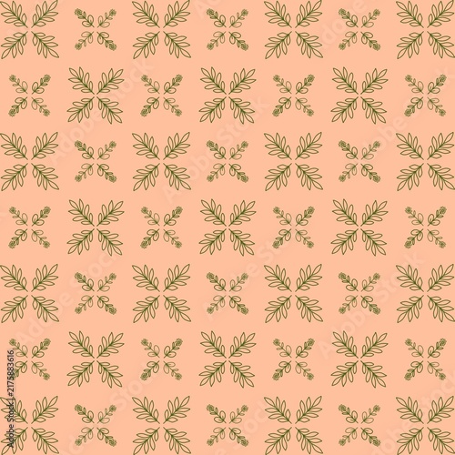 Seamless Orange Ornamental Pattern Vector