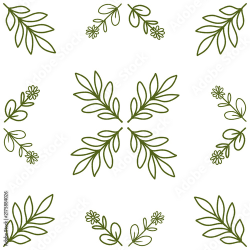 Seamless Green Leaf Pattern Background