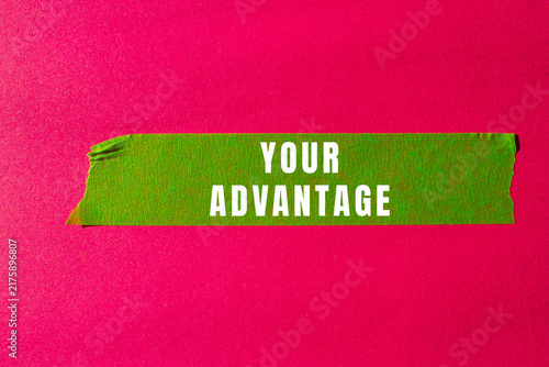 Foto Your Advantage text concept photo
