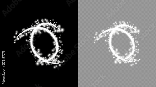Foto A comparative study of a handwritten letter 'o' on black and gray backgrounds