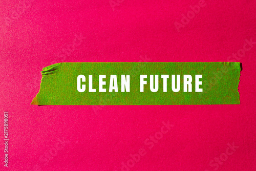 Canvas Print Clean Future text concept photo, promoting sustainability and hope