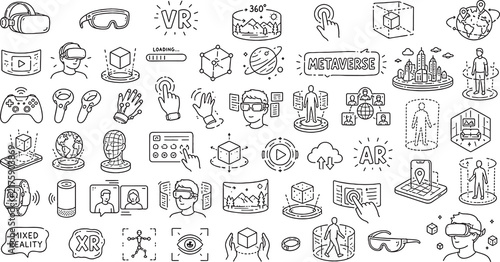 Virtual Reality and Augmented Reality - Large collection of virtual reality icons