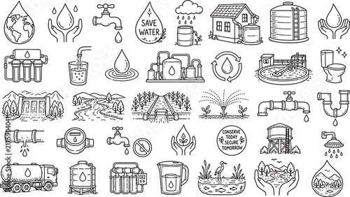 Water Conservation and Clean Water - Large collection of water conservation
