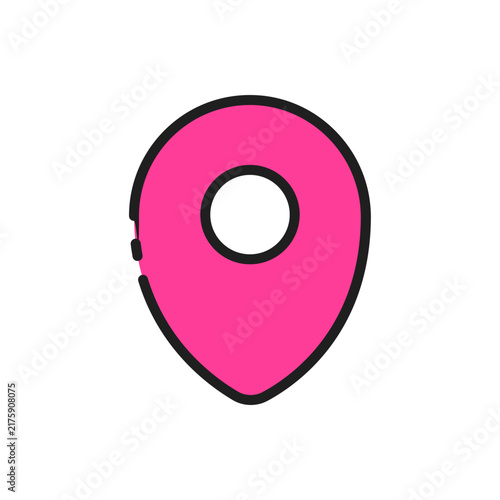 Location pin map marker line icon