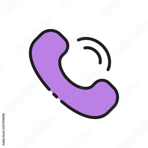 Telephone call communication line icon