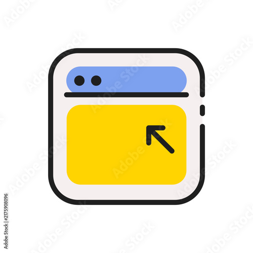 Online payment browser interface line icon