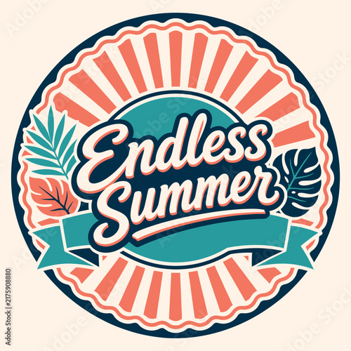 Endless Summer Beach Typography Badge