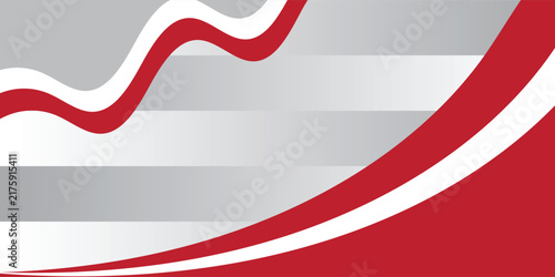 Elegant Abstract Red Flowing Curves on a Minimal Silver Gray Background