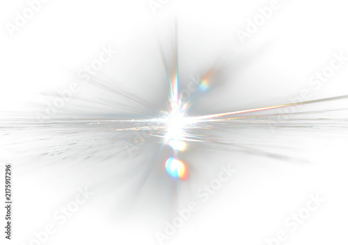 Foto Brilliant White Light Burst with Colorful Reflections