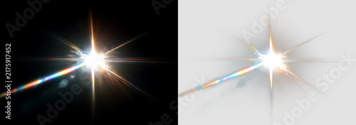 Foto Shining White Light Effect with Colorful Lens Glow