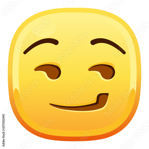Obraz na plátně Smirking Face Emoji, Smirk Sarcasm Mischief Playful