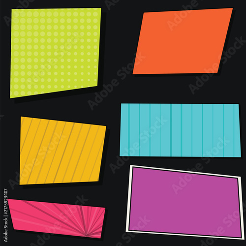 Abstract Geometric Colorful Panels with Line and Dot Patterns