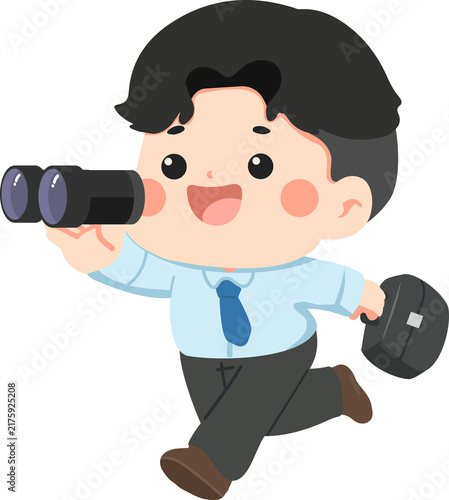 Young businessman searching for future opportunities