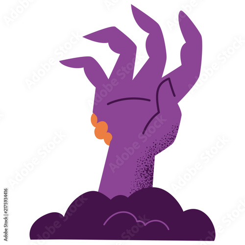 Vector illustration of zombie hand spooky horror