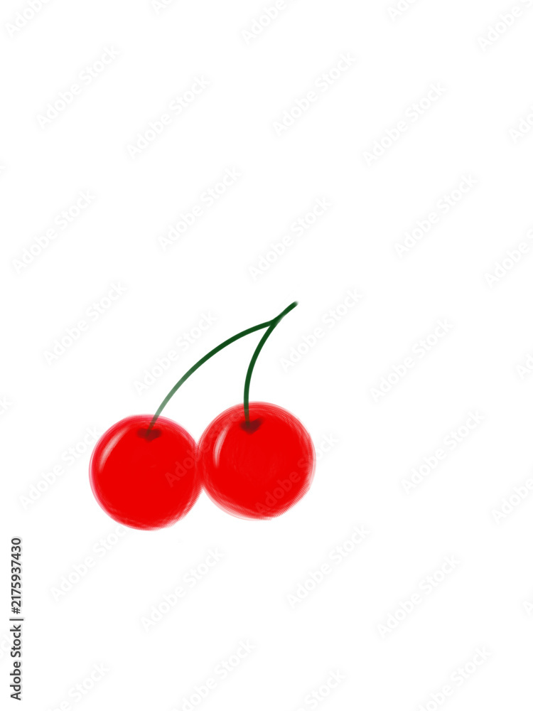 Obraz premium cherries on a white background