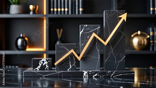 quarterly earnings achievement symbol in luxury workspace for investor relations