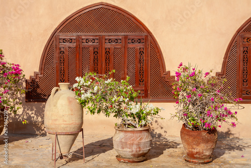 Flowers and shutters. El Gouna, Egypt