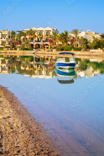 Canal in El Gouna resort town. Egypt