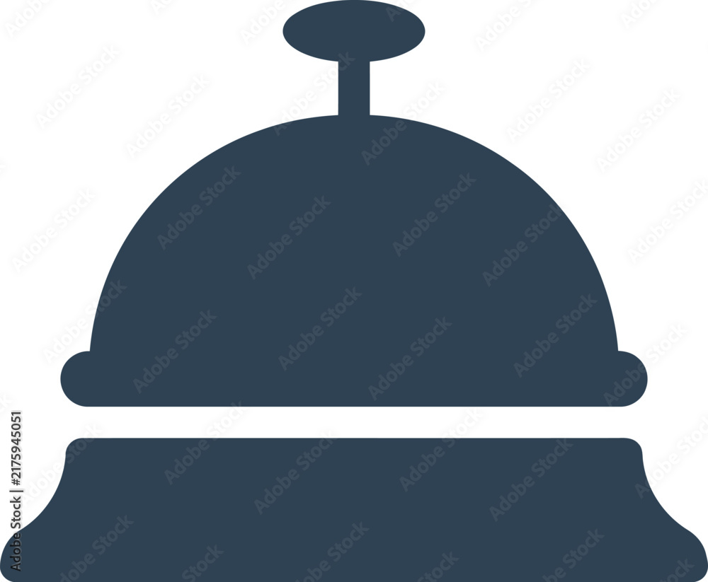 Fototapeta premium Hotel service bell icon rendered in dark flat vector design style.