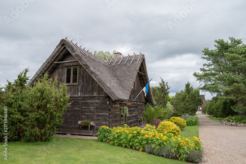old wooden cottage in saaremaa, estonia, europe