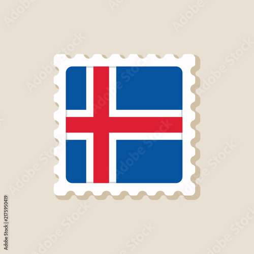 Iceland Flag Postage Stamp Icon
