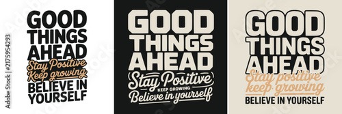 Foto Motivational typography posters featuring inspirational quotes about staying pos