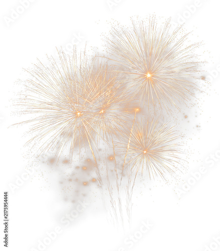 Luminous Fireworks Display with Shimmering Light Particles