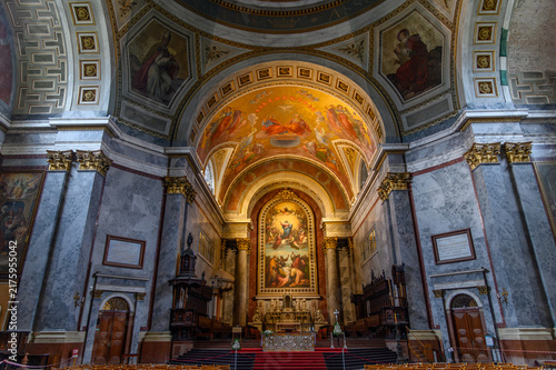 Coffered dome interior above the sanctuary of Esztergom Basilica, Hungary